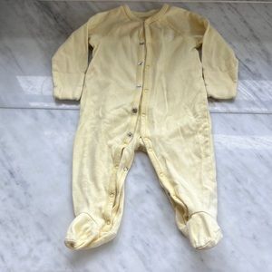 Pale yellow Ralph Lauren footie cotton pajamas